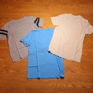 Gap & Old Navy Mens T Shirt Lot Size Small 3 Shirts Gray Blue Cream